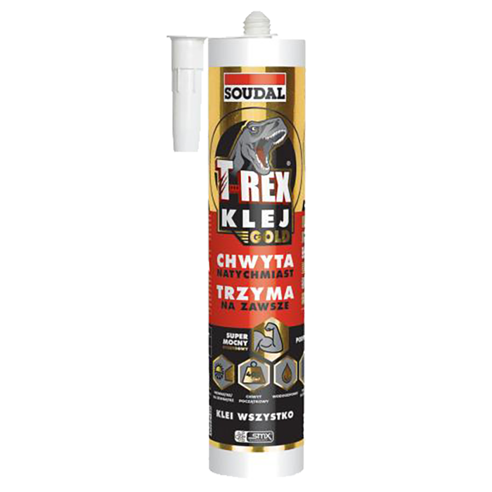 Klej montażowy natychmiastowy chwyt /biały/ T-Rex Gold 290 ml Soudal